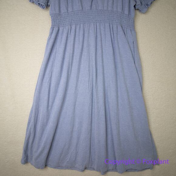 Anthropologie HUTCH blue Dress scalloped elastic waistline, size 3X - Picture 11 of 16